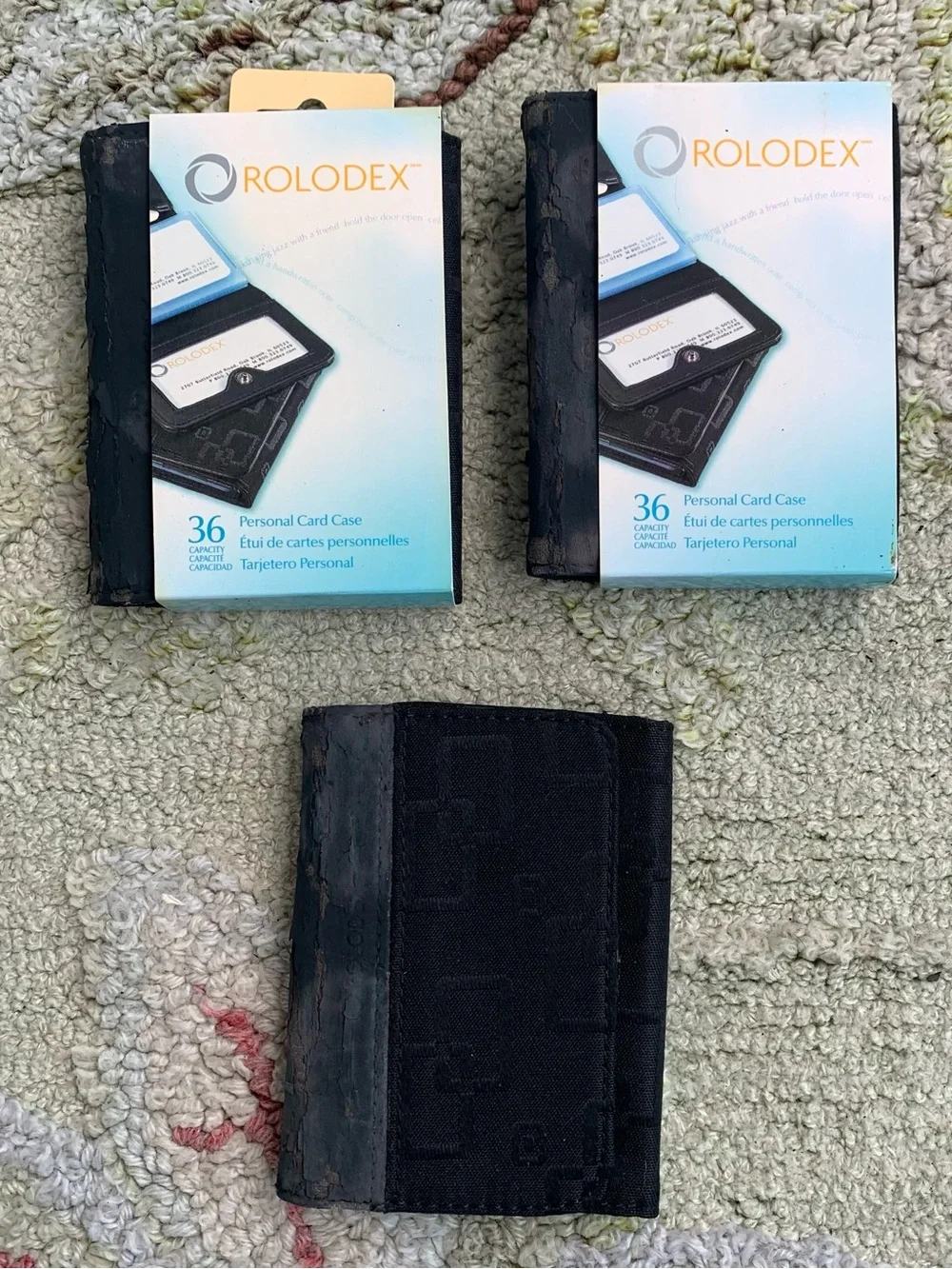 Bundle of 3 vintage Rolodex tri-fold wallets